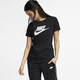 NIKE 耐克女子大钩子LOGO透气圆领T恤 短袖运动上衣BV6169 黑色010 L