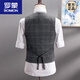 Romon Frühlings- und Herbst neuer Männer Plaidanzug Vest Koreanisch Schlanke Jugendgeschäft Fashion Horse Clip Herren Weste Trend 2229 Doppelbrust Khaki S 165