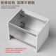 Haisongda Small Apartment Armoire de salle de bain combinaison 40 mini bassin de lavage petite taille Armoire de lavabo à coin rond Intégrée 304 Couleur de lait en acier inoxydable 4837 cm armoire principale + armoire de miroir de beauté