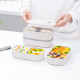 CAMUZ Bamboo Fiber Pro Double Layer Lunch Box Lunch Box Japanese Style Microwaveable 1200ML White 2-piece Set