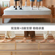 Lin's home all solid wood bed double bed 1.8m1.5m master bedroom large bed log style furniture ribbed frame single bed PK13A low bunk all solid wood bed 1.8mx2m solid wood ribbed frame