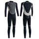 TKHE thickened wetsuit for men and women, one-piece warm wetsuit, breathable surfing swimsuit, quick-drying jellyfish suit, cold wet suit, 3mm black and gray one-piece L 60-70 kg