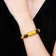 Bracelet en glucides Gold Pixiu 3D Gol dur 999 Pixiu Bracelet Black Agate Transport Bel Bracelet Men and Women Version Medium 1 / Pixiu + 2 / Gold Bead 5.49g