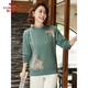 Yu Zhaolin middle-aged and elderly women's autumn and winter embroidered velvet sweaters mother's sweater women's sweater for the elderly Y44Z023