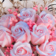 Spend time crushed ice blue rose dried bouquet immortal flower artificial flower for girlfriend to express love 214 Valentine's Day birthday gift blue and pink gradient + lamp + gift bag + greeting card