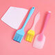 Mengyier silicone spatula integrated baking cream spatula milk jujube stirring stick nougat silicone spatula large small pink scraper + oil brush