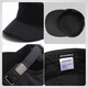 Goshnier military hat men's spring and autumn hat men's peaked cap flat cap big head circumference autumn and winter casual hat versatile sun protection hat black adjustable L large size 60cm