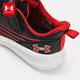 Under Armour [Real payment for 699 free running shoes] Children's sports shoes comfortable and versatile Velcro contrasting casual shoes for boys and girls Black/Red 33