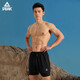 Peak swimming trunks men's swimsuit men's anti-embarrassment quick-drying boxer beach trunks double-layer hot spring seaside resort swimming trunks black L