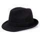 万宏达帽子男士秋冬季羊毛礼帽中老年人英伦风爵士帽冬天保暖老人绅士帽 经典黑色