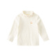 DAVE&BELLA medium and large children's bottoming shirt, high collar, girls' long-sleeved T-shirt, autumn and winter new baby tops, pullover children's clothes, frosty white, in stock, 130 cm (recommended height 120-130cm)