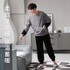 Neuer Schritt (Xinyibu) Pyjamas Winter der Herren dicke runde Necktasche Pullover Lose einfach warm