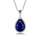 Prodigal Heart Sapphire Pendant 925 Silver Plated 18K Gold Tanzanite Color Treasure Shape Colored Gemstone Necklace Necklace for Women Water Drop Figure 0 Carat Picture Color No. 0 Pendant Without Chain