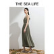 THE SEA LIFE连衣裙女欧海一生轻奢吊带连衣裙秋不含腰带 A12013 微光绿 M