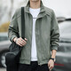Gu Qian Work Jacket Men's Loose Spring and Autumn Casual Lapel Jacket Men's Middle-aged Versatile Cotton Tops Army Green XL (120-140 Jin Jin equals 0.5 kg)