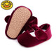 G.duck baby shoes princess shoes for baby girls one year old spring and autumn 3-6-9-12 months soft-soled toddler non-slip 8 anti-fall shoes velvet burgundy size 15.5 inner length 12cm