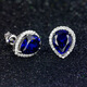 Sapphire earrings, 925 silver inlaid with carat colored gems, tanzanite jewelry earrings, plated with 18K gold, women's blue earrings