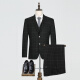 Qipai Autumn Suit Business Casual Fashion Plaid Workplace Suit Three-piece Suit 118C70020 Black A46