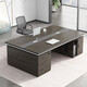 Boxen Boss Desk Double Desk Face to Face Combination Financial Desk Staff Desk Employee Desk Opposite Two Computer Desk 1.6 Meter Double Black Oak
