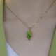 Mo Yun Wizard of Oz natural peridot leaf pendant necklace light luxury niche clavicle chain 2024 new style