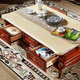 MENGMEISXUAN AMERICAN TABLE BASE ENVIRAINE TABLE BATE ENTERNE MARBRE LA TABLE BACE SOIX SOLIDE SCARVE NATUREL STONE BEIGE STONE AMERICAN CLASSIQU