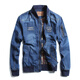 MOK Bull Denim Jacke junge Männer Pilotjacke Baseball Uniform Halsumn -Autumn -Jacke 687 Hellblau S Hegen 105 Jin [Jin gleich 0,5 kg]]