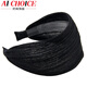 AiChoice wide-brimmed hairband hair accessories fabric ultra-wide toothed anti-slip hairpin cover breathable gray hair hairband women's headwear black
