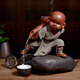 Kahuile spray pee boy monk purple sand child peeing doll tea pet ornaments Ge Kiln tea play tea set accessories blue big pee boy plus tea drain