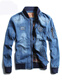 MOK Bull Denim Jacke junge Männer Pilotjacke Baseball Uniform Halsumn -Autumn -Jacke 687 Hellblau S Hegen 105 Jin [Jin gleich 0,5 kg]]