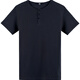 Erneuerung kurzärmeligte T-Shirt für Männer, enge Henry-Kragen reines Baumwollkragen schwarzes T-Shirt für Männer, Slim Sport Top Base Shirt, Schwarz L.