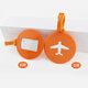Bangeri Box de viaje Silicone Lanyard Etiquetas de equipaje, etiquetas de check-in de dibujos animados de bolsa, conocimiento de embarque, naranja