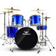 Taule de taureau de tambour (taureau) adulte débutant pour enfants débutant de grade de jazz drum de grade de jazz instrument bleu 5 cymbales 4 cymbales (visage de tambour à la peau d'huile améliorée)