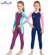 DIVE/SAIL one-piece children's swimsuit, girl's wetsuit, outdoor long-sleeved trousers, sun protection, quick-drying, boy's beach snorkeling swimsuit, women's dark blue XL (recommended 125-135, weight 46-60Jin [Jin equals 0.5 kg])