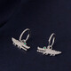 APM MONACO Women's JANVIER Silver Crystal Diamond Small Crocodile Styling Earrings AE10591KGX