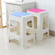 Haoer stool home living room high stool thickened stackable bench non-slip plastic stool plus size blue 1 pack