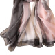 GLO-STORY Silk Scarf Women's Fashion Versatile Printed Long Silk Scarf Geometric Color Block Sunshade Shawl Beach Scarf WSJ814048 Pink Gray Edge