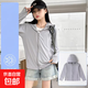 Children's sun protection clothing 2025 new summer large brim lightweight and breathable ice silk sun protection clothing for boys and girls, light gray 160