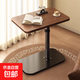Simple light luxury small coffee table furniture bedside table side table living room bedroom tea room bedside table lift table small apartment walnut color - liftable - black frame thickened and reinforced version