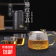 Hammered glass tea set, high temperature resistant teapot, tea brewer, teacup, tea water separation filter, smooth water outlet, small leaf teapot 350ML+2 yellow handle hammered cups