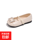 Children's Leather Shoes Children's Leather Shoes 2025 Spring and Autumn New Girls Korean Style Pearl and Rhinestone Princess Shoes Beige / Inner Length 16.3cm 26