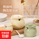 Modern Housewife Flat Lard Jar Household High Temperature Resistant Ceramic Kitchen Chili Oil Meat Oil Jar Seasoning Jar 700ML Cream Yellow High Temperature Resistant/Free Spoon