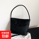 Korean Handbag Nylon 2026 New Women's Bag Fashion Embroidered Armpit Bag Versatile Shoulder Bucket Black Medium Bag