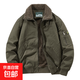 Cotton coat men's velvet thickened 2025 winter new loose bomber jacket multi-pocket work jacket military green XL (recommended 130-145Jin Jin equals 0.5kg)