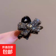 2025 New Rhinestone Bow Small Hairpin Feminine Bangs Clip Side Broken Hairpin Small and Exquisite Small Clip One Black