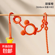 Teether anti-drop chain baby anti-lost rope molar stick silicone toy lanyard baby chewing gum pacifier chain clip Yuanqi orange double buckle can be chewed