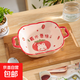New cute double-eared instant noodle bowl, underglaze color ceramic bowl, salad bowl, household cartoon snail noodle student noodle soup bowl, 8.5-inch double-eared bamboo square bowl 1 piece