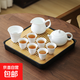 Suet-fat jade white porcelain Xishi teapot tea set with tea tray Dehua tea making party home office tea set tea tray set
