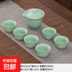 Celadon handle teapot Kung Fu tea set ceramic household simple teapot tea cup complete set Japanese style small set 7-head celadon hand holding pot flat cup