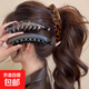 Banana clip back of head clip hair clip vertical clip twist clip hair accessories special hair clip for women high ponytail large size 2 pack black + amber