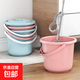 Car wash bucket household plastic bucket with lid children's small bucket art painting water storage bucket blue 3.5L bucket + lid